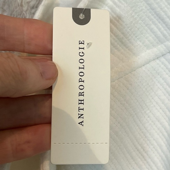 NWT Anthropologie Ivory Knit Top Sz L Cross Straps Front & Back - Picture 6 of 15